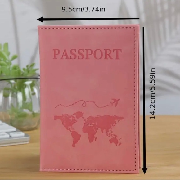 Casual PU Passport Holder Solid Color Cover & Faux Leather Organizer - Picture 2 of 3